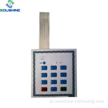 Interruptor de membrana personalizado de sobreposição de padrão de escala eletrônica